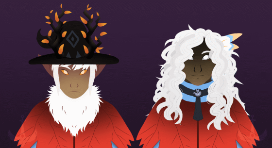 Halloween Bird and Amy